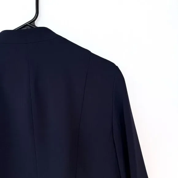 Talbots Navy Blue Fitted Blazer Straight Leg Pants Two Piece Pantsuit 12 Petite - Picture 6 of 14